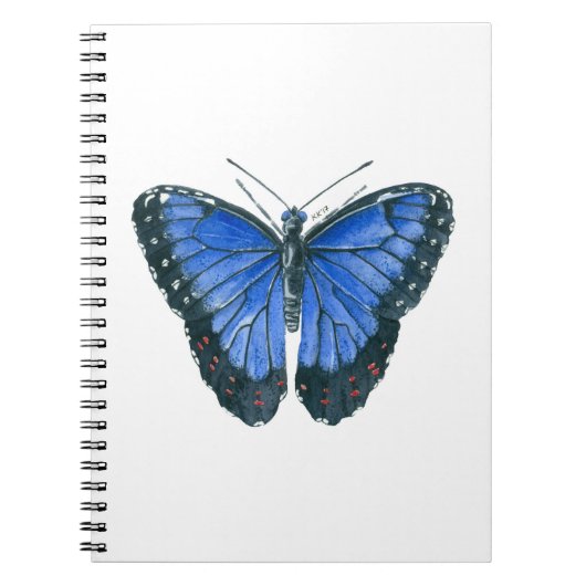 Blaue Morpho-Schmetterling-Aquarellmalerei Notizblock (Vorderseite)