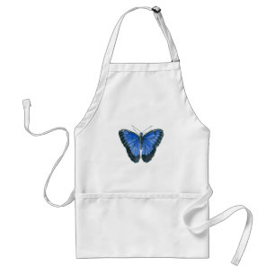 Blaue Morpho-Schmetterling-Aquarellmalerei Schürze
