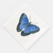 Blaue Morpho-Schmetterling-Aquarellmalerei Serviette (Ecke)