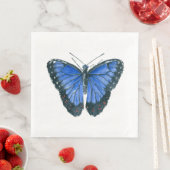 Blaue Morpho-Schmetterling-Aquarellmalerei Serviette (Beispiel)