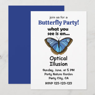 Blaue Morpho-Schmetterling Optische Täuschung Lust Einladung