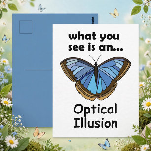 Blaue Morpho-Schmetterling-Optische Täuschung Lust Postkarte