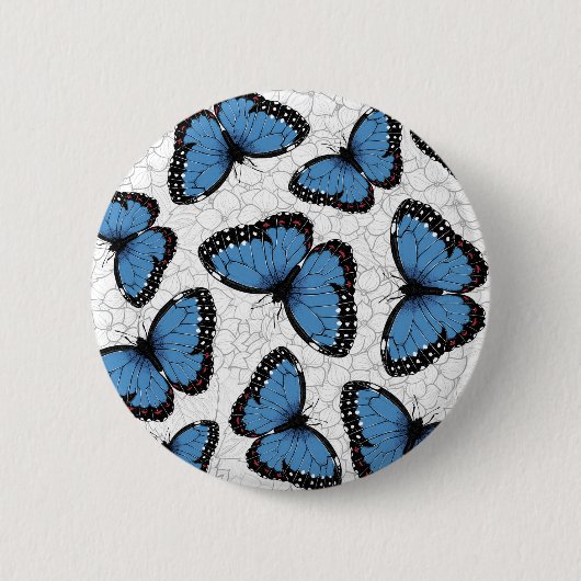 Blaue Morpho-Schmetterlinge Button (Vorderseite)