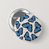 Blaue Morpho-Schmetterlinge Button (Vorne & Hinten)