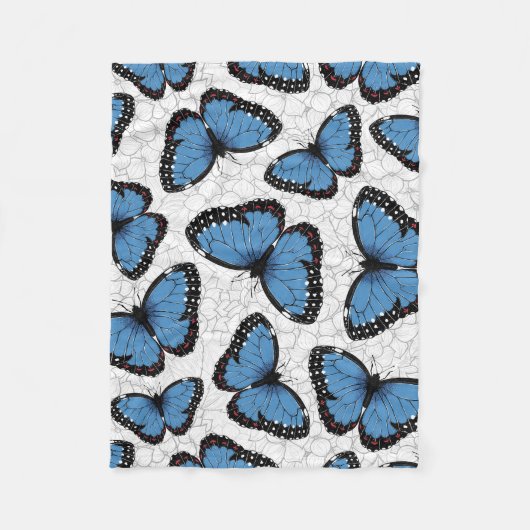 Blaue Morpho-Schmetterlinge Fleecedecke (Vorderseite)