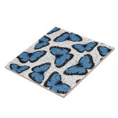 Blaue Morpho-Schmetterlinge Fliese (Seite)