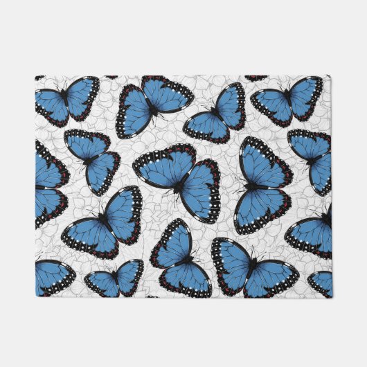 Blaue Morpho-Schmetterlinge Fußmatte (Vorderseite)