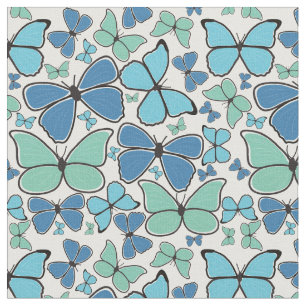 Blaue Morpho-Schmetterlinge Gemustert Stoff