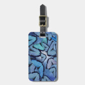 Blaue Morpho Schmetterlinge Gepäckanhänger (Vorderseite vertikal)