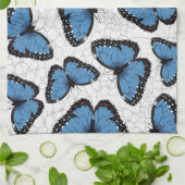 Blaue Morpho-Schmetterlinge Geschirrtuch (Gefaltet)