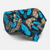 Blaue Morpho Schmetterlinge Krawatte (Gerollt)
