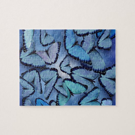 Blaue Morpho Schmetterlinge Puzzle (Horizontal)