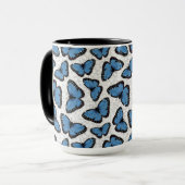 Blaue Morpho-Schmetterlinge Tasse (Vorderseite Links)