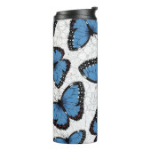Blaue Morpho-Schmetterlinge Thermosbecher (Nach links gedreht)