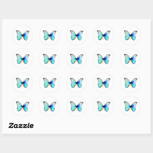 Blaue Morpho-Schmetterlings-Aufkleber Runder Aufkleber