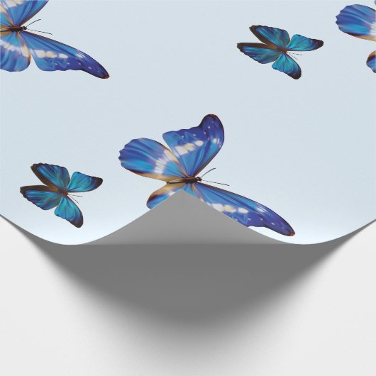Blaue Morpho Schmetterlings-Geschenk-Verpackung Geschenkpapier (Ecke)