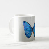 Blaue Morpho Schmetterlings-Tasse 14 Unze Kaffeetasse (Vorderseite Links)