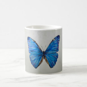 Blaue Morpho Schmetterlings-Tasse 14 Unze Kaffeetasse