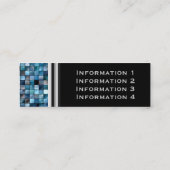 Blaue Mosaik-Fliesen-berufliche Geschäfts-Karten Mini Visitenkarte (Rückseite)