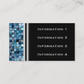 Blaue Mosaik-Fliesen-berufliche Geschäfts-Karten Visitenkarte (Rückseite)