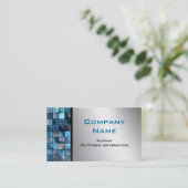 Blaue Mosaik-Fliesen-Visitenkarten Visitenkarte (Stehend Vorderseite)