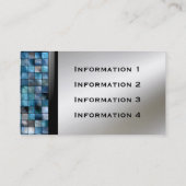 Blaue Mosaik-Fliesen-Visitenkarten Visitenkarte (Rückseite)