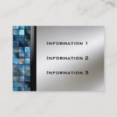 Blaue Mosaik-Fliesen-Visitenkarten Visitenkarte (Rückseite)