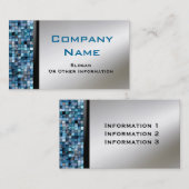 Blaue Mosaik-Fliesen-Visitenkarten Visitenkarte (Vorne/Hinten)