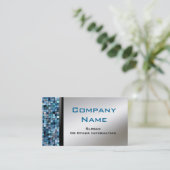 Blaue Mosaik-Fliesen-Visitenkarten Visitenkarte (Stehend Vorderseite)