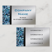 Blaue Mosaik-Fliesen-Visitenkarten Visitenkarte (Vorne/Hinten)