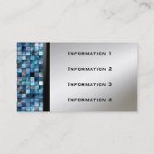 Blaue Mosaik-Fliesen-Visitenkarten Visitenkarte (Rückseite)