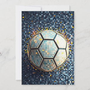 Blaue Mosaik-Fußball-Abstrakte Kunst Weltmeistersc Einladung