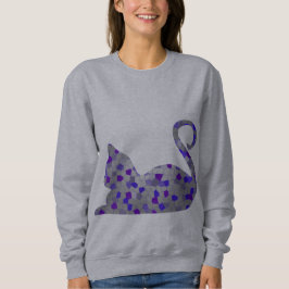 Blaue Mosaik-Katzen-Damenbekleidung Sweatshirt