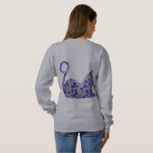 Blaue Mosaik-Katzen-Damenbekleidung Sweatshirt (Schwarz voll)
