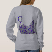 Blaue Mosaik-Katzen-Damenbekleidung Sweatshirt (Rückseite)