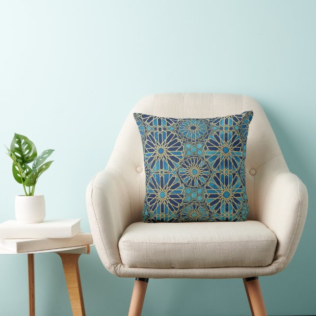 blaue Mosaik Kissen (Stuhl )
