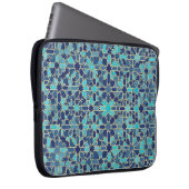 blaue Mosaik Laptopschutzhülle (Vorne Rechts)