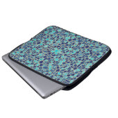 blaue Mosaik Laptopschutzhülle (Vorne Knopf)