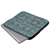 blaue Mosaik Laptopschutzhülle (Vorne Knopf)