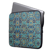 blaue Mosaik Laptopschutzhülle (Vorderseite Links)