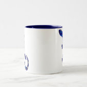 Blaue Mosaik-Mustergecko-Eidechsen-Reptil-Kunst Zweifarbige Tasse (Mittel)