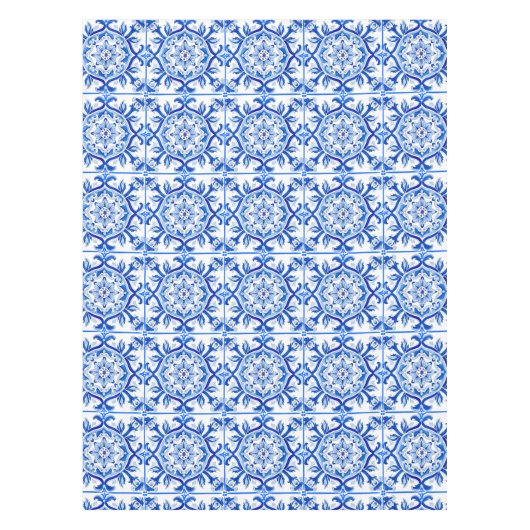 Blaue Mosaike italienische barocke Kunst Tischdecke (Vorderseite)