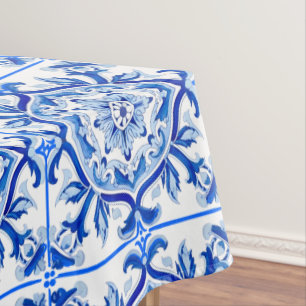 Blaue Mosaike italienische barocke Kunst Tischdecke