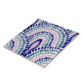 Blaue Mosaike-Scallops Fliese (Seite)