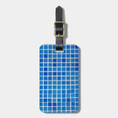 Blaue Mosaikfliese Gepäckanhänger (Vorderseite vertikal)