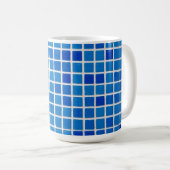 Blaue Mosaikfliese Kaffeetasse (VorderseiteRechts)