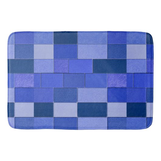 Blaue Mosaikfliesen Badematte (Vorderseite)