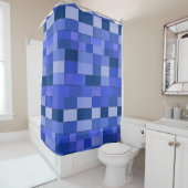 Blaue Mosaikfliesen Duschvorhang (Beispiel)
