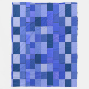 Blaue Mosaikfliesen Fleecedecke