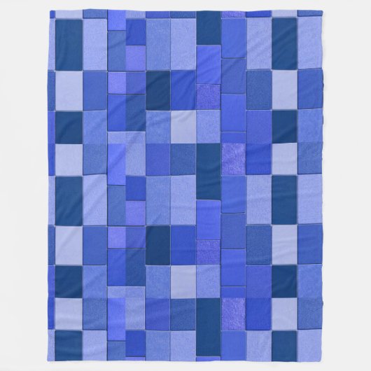 Blaue Mosaikfliesen Fleecedecke (Vorderseite)